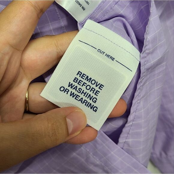 GAP Men's Casual Fitted Button Down Cotton Purple Shirt Size Medium - Picture 6 of 9